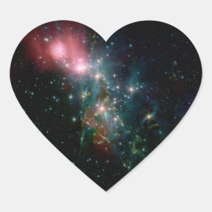 NGC 1333 chaotische Geburt der Sterne Herz-Aufkleber