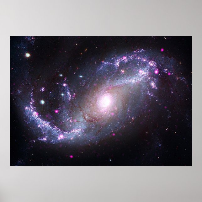 NGC 1672 | Spiralgalaxie | Weltraumteleskope Poster (Vorne)