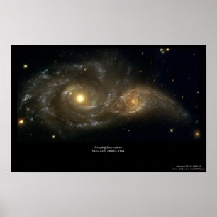 NGC-2207 und IC-2163 Grazing Galaxien Poster