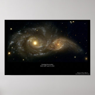 NGC-2207 und IC-2163 Grazing Galaxien Poster