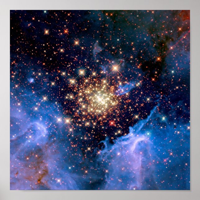 NGC 3603 Star Cluster - NASA Hubble Space Foto Poster (Vorne)