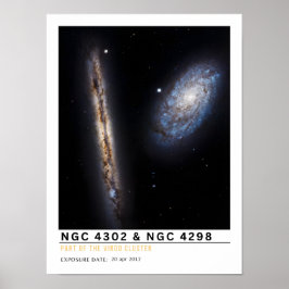 NGC 4302 und NGC 4298 Weltraum Bildung Poster