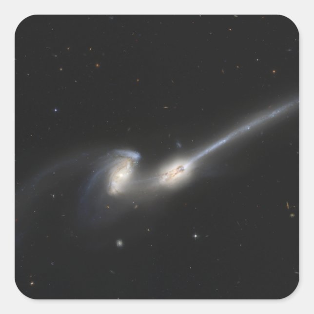 NGC 4676, auch bekannt als die Mäuseggalaxien Quadratischer Aufkleber (Vorderseite)