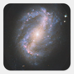 NGC-6217 abgehaltener Spiralarm Quadratischer Aufkleber