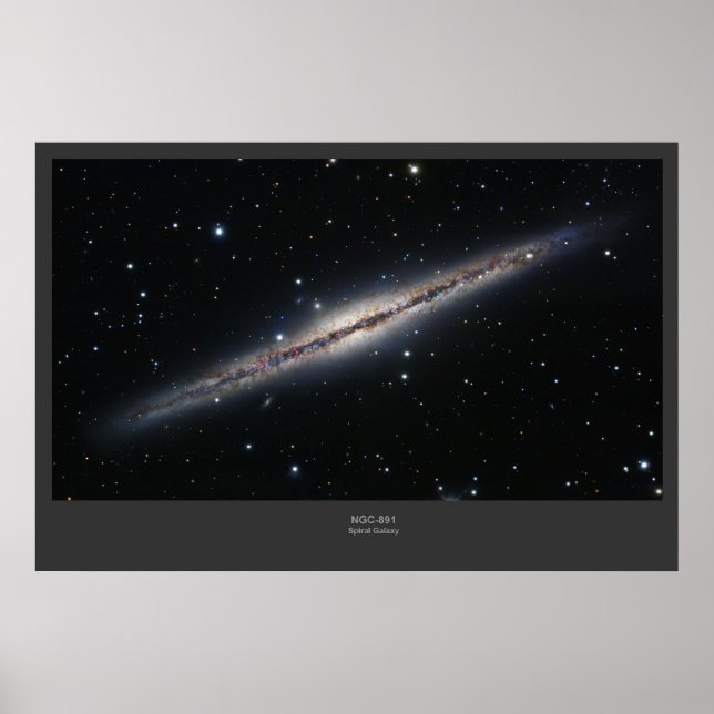 NGC-891 Spiralgalaxie Poster (Vorne)