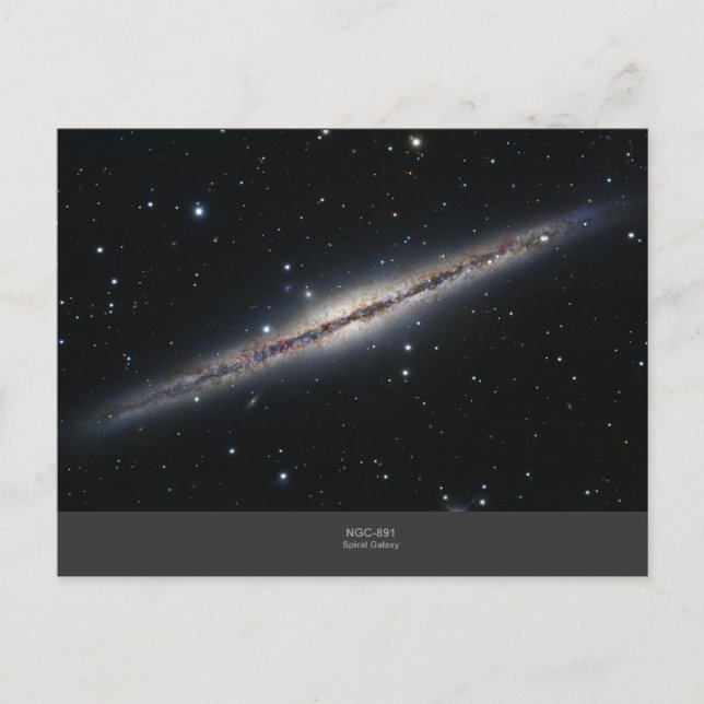 NGC-891 Spiralgalaxie Postkarte (Vorderseite)