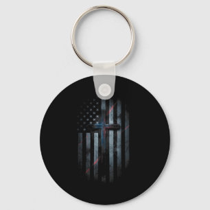 Nge Amerikanische Flagge Und Kreuz Glaube Familie  Schlüsselanhänger
