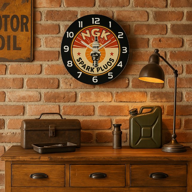 NGK Spark Plugs Sign Große Wanduhr (Von Creator hochgeladen)
