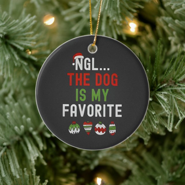 NGL Der Hund ist meine Lieblingsfamilie, die Weihn Keramik Ornament (Baum)