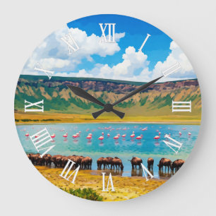 Ngorongoro-Krater-Wanduhr Große Wanduhr