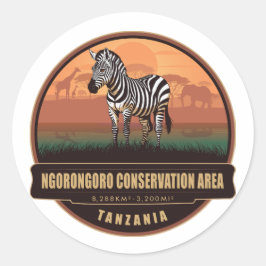 Ngorongoro-Schutzgebiet, Tansania Runder Aufkleber