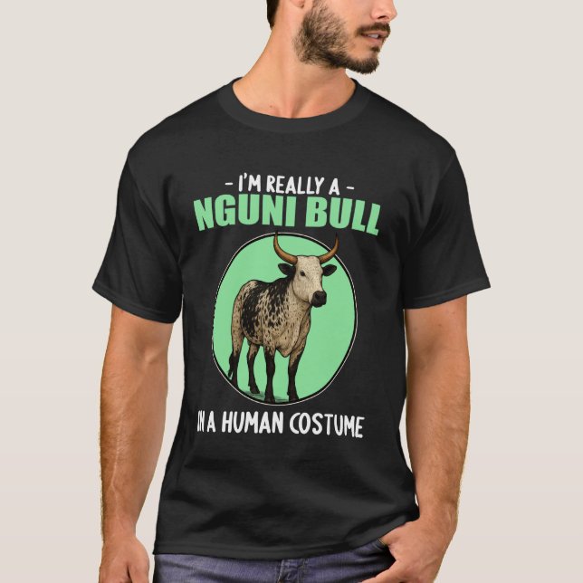Nguni-Rind Nguni-Bulle 2 T-Shirt (Vorderseite)