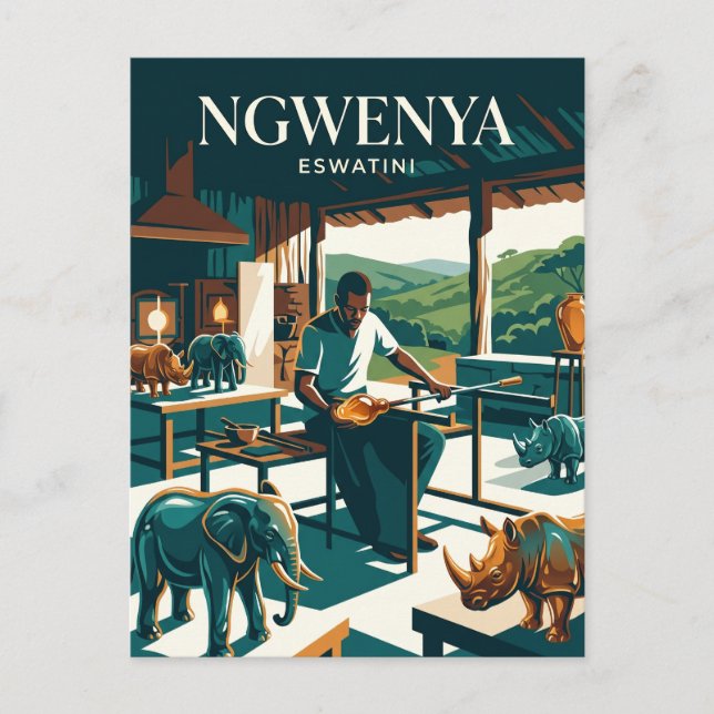 Ngwenya Glasfabrik Eswatini Postkarte (Vorderseite)
