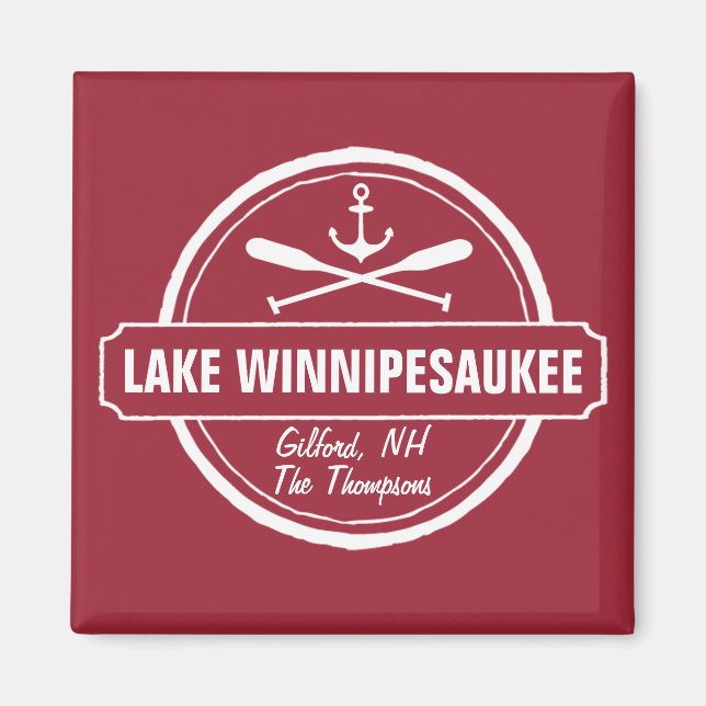 NH Lake Winnipesaukee Sonderstadt, Name, Anker Magnet (Vorne)