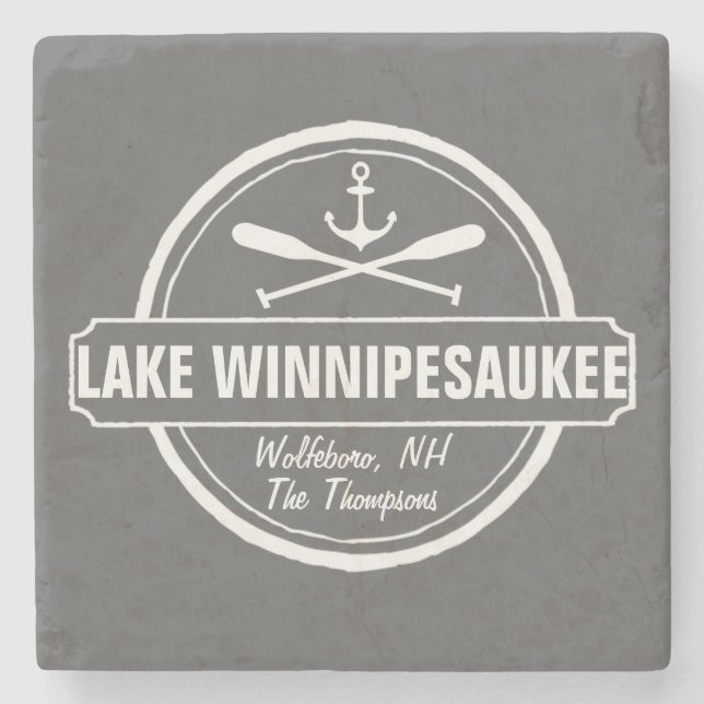 NH Lake Winnipesaukee Sonderstadt, Name, Anker Steinuntersetzer (Vorderseite)