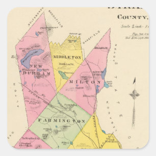 NH Landkreis Strafford Quadratischer Aufkleber