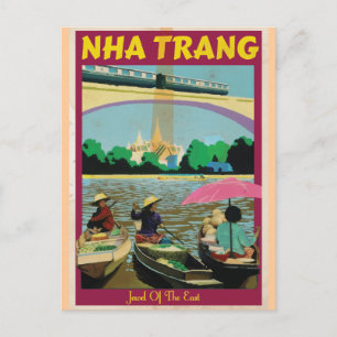 Nha Trang Vintage Reiseplakat Postkarte