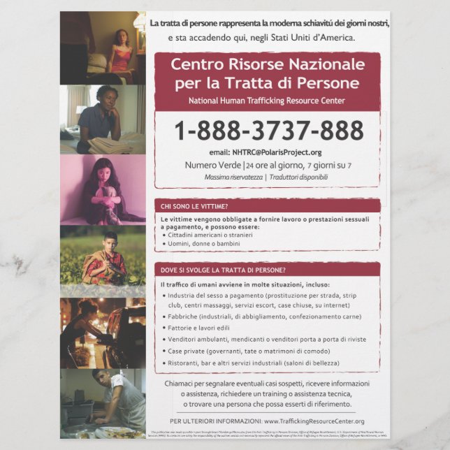 NHTRC Hotline-Flyer Flyer (Vorne)