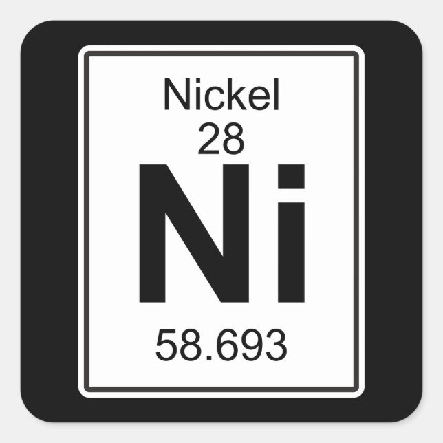 Ni - Nickel Quadratischer Aufkleber (Vorderseite)