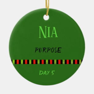 Nia - Kwanzaa Tag 5 Grün Keramik Ornament