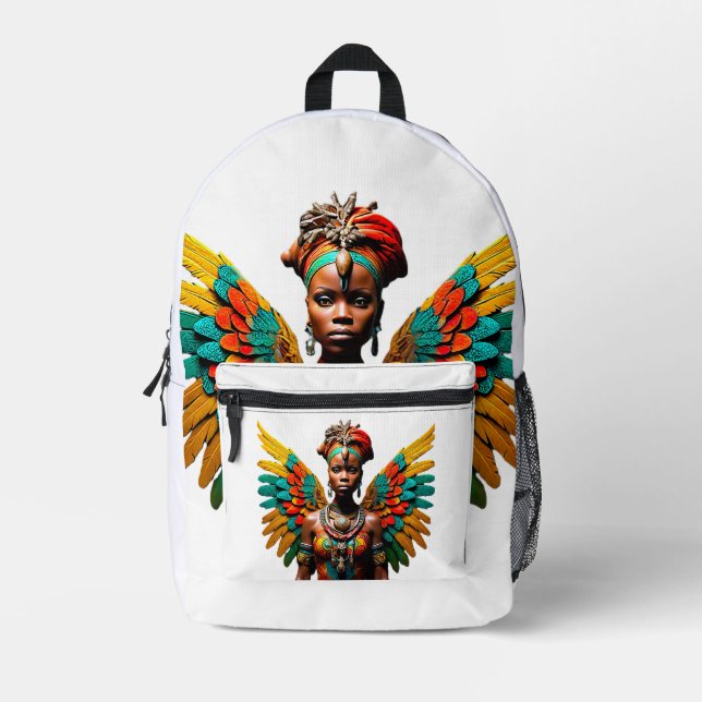 Nia Safiri African Tribal Fairy Bedruckter Rucksack (Vorderseite)