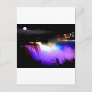 Niagara-Fall-unter-Flutlicht-an-Nacht Postkarte