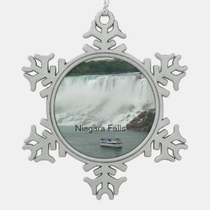 Niagara Fälle auf der kanadischen Seite Schneeflocken Zinn-Ornament