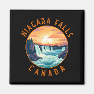 Niagara Fälle Kanada Retro abgenutzt Kreis Magnet