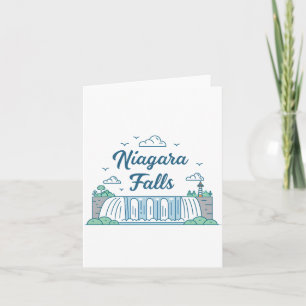 Niagara-Fälle Minimale Flachdesign-Illustration Feiertagskarte