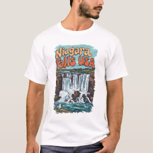 Niagara Fälle NY USA Süße Retro-Landschaft T-Shirt