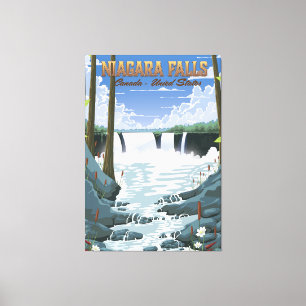 Niagara-Fälle-Reiseposter Leinwanddruck