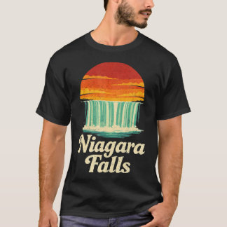 Niagara Fälle Retro Sonnenuntergang T-Shirt