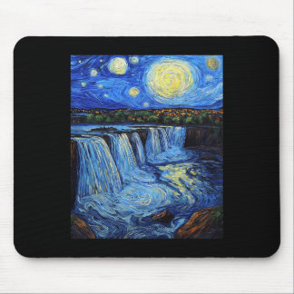 Niagara Fälle - Van Gogh Stil - Sternennacht  Mousepad