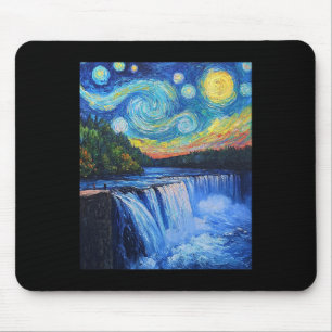Niagara Fälle - Van Gogh Stil - Sternennacht Mousepad