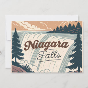 Niagara-Fälle Vintage Retro Reiseillustration Feiertagskarte