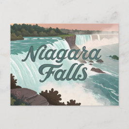 Niagara-Fälle Vintage-Texturillustration Feiertagspostkarte