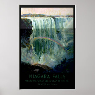 Niagara Fälle Wasserfall Kanada USA Vintage Reise Poster