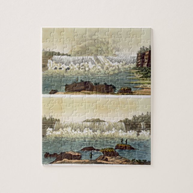 Niagara Falls, 1818 (Farbstich) Puzzle (Vertikal)