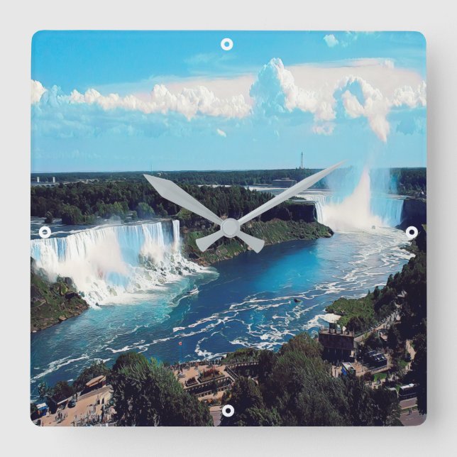 NIAGARA FALLS - Ansicht Quadratische Wanduhr (Vorderseite)