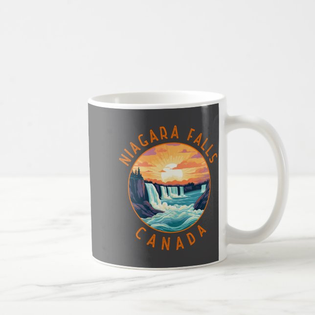 Niagara Falls Canada Retro Distressed Circle _1  Kaffeetasse (Rechts)