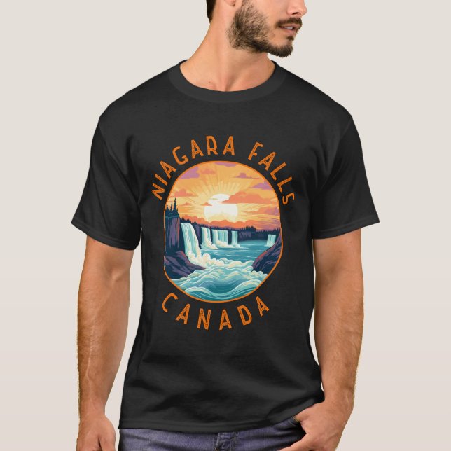 Niagara Falls Canada Retro Distressed Circle _1  T-Shirt (Vorderseite)