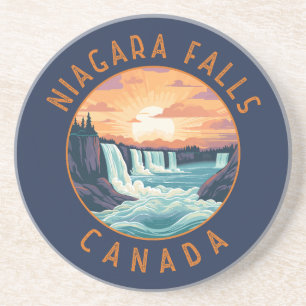 Niagara Falls Canada Retro Distressed Circle Getränkeuntersetzer