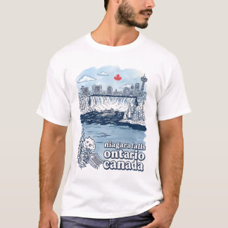 Niagara Falls Canada Simple Skyline Cute Cityscape T-Shirt