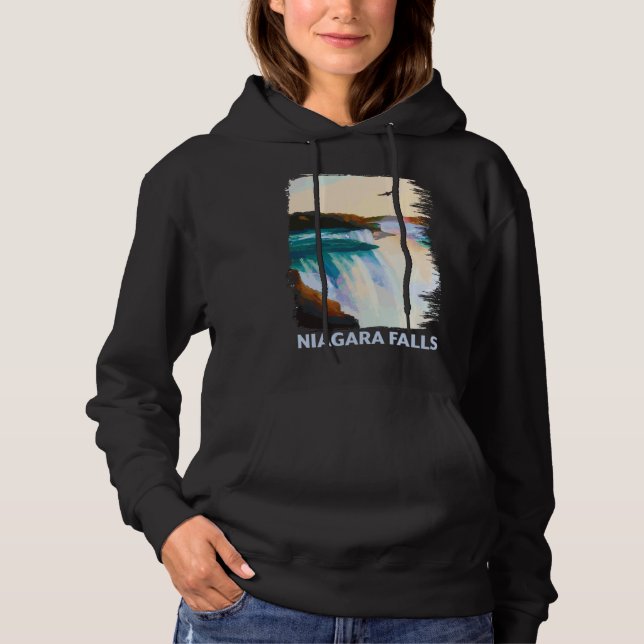 Niagara Falls Canada USA Skyline Silhouette Outlin Hoodie (Vorderseite)