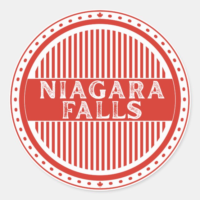Niagara Falls City Pride Emblem Kanadische Identit Runder Aufkleber (Vorderseite)