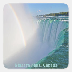 Niagara Falls Horseshoe Falls & Rainbow Quadratischer Aufkleber