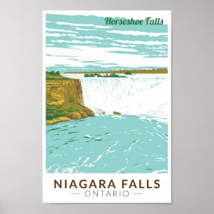 Niagara Falls Horseshoe Falls Reisen Vintag Poster
