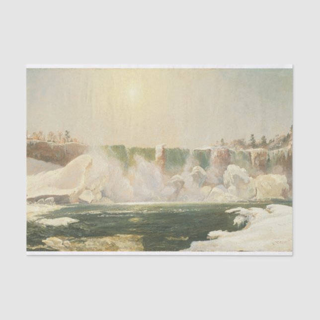 Niagara Falls im Winter von Jasper Francis Cropsey Seidenpapier (Vorderseite)