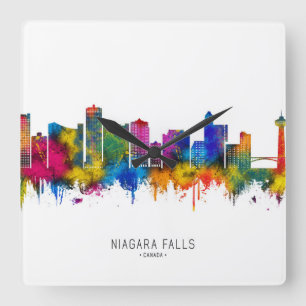 Niagara Falls Kanada Skyline Quadratische Wanduhr