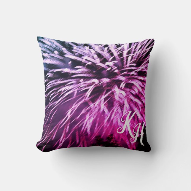 Niagara Falls Lila Feuerwerkskörper Kissen (Vorderseite)